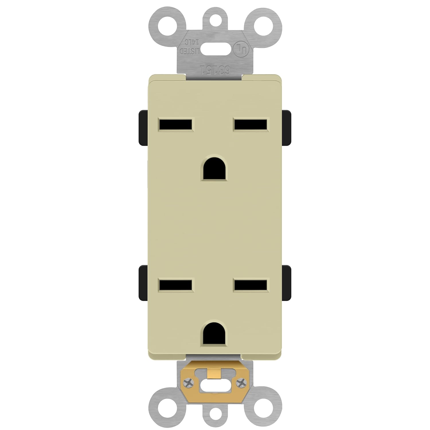 BRAND, CATEGORY, ENERLITES, WALL PLATES, ENERLITES Industrial Grade Decorator Outlet, 20A 125V, Tamper-Resistant Duplex Receptacle, Self-Grounding, 5-20R, 2-Pole, 3-Wire Grounding, UL Listed, 63200-TR, White (10 Pack)