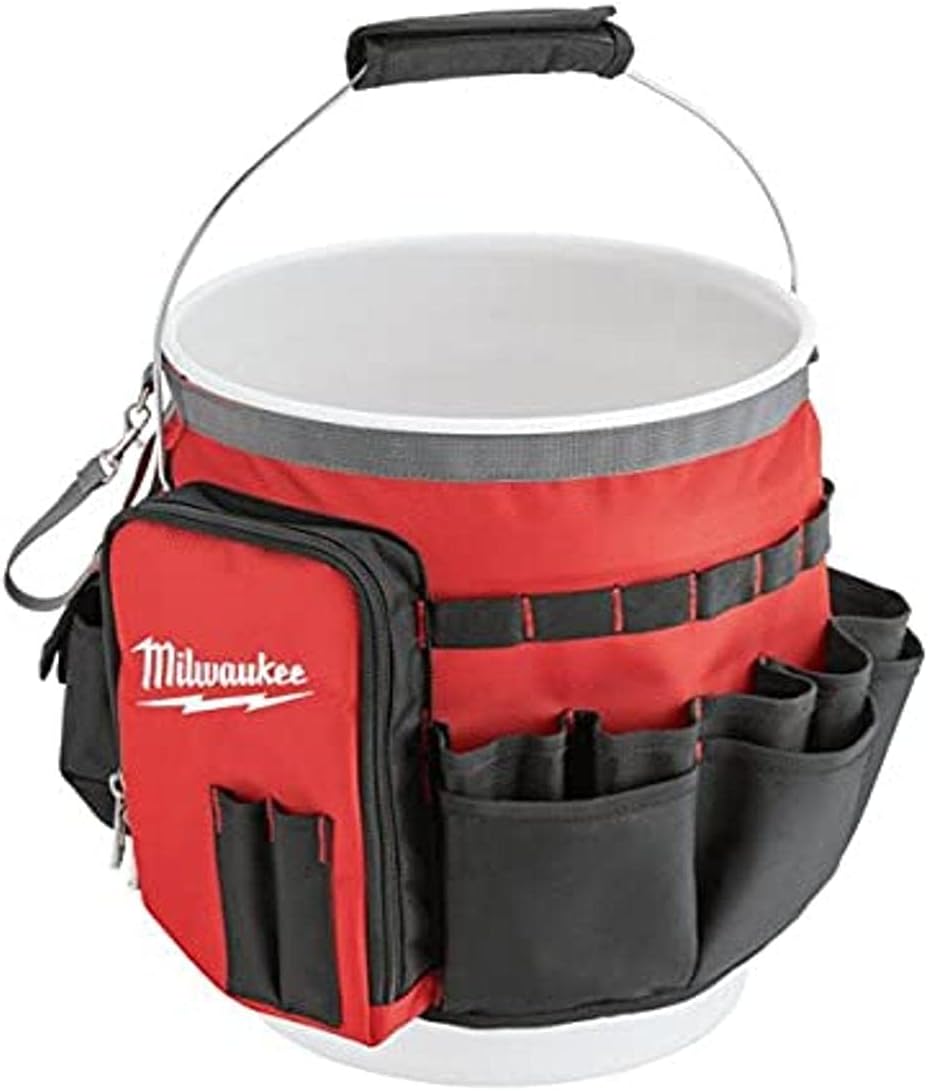 BRAND, BUCKET ORGANIZERS, CATEGORY, MILWAUKEE, Milwaukee Bucket Organizer Wrap - 48-22-8175, Superior Durability, Nylon, Red, 11.02x10.04x2.14 inches, 1.4 pounds